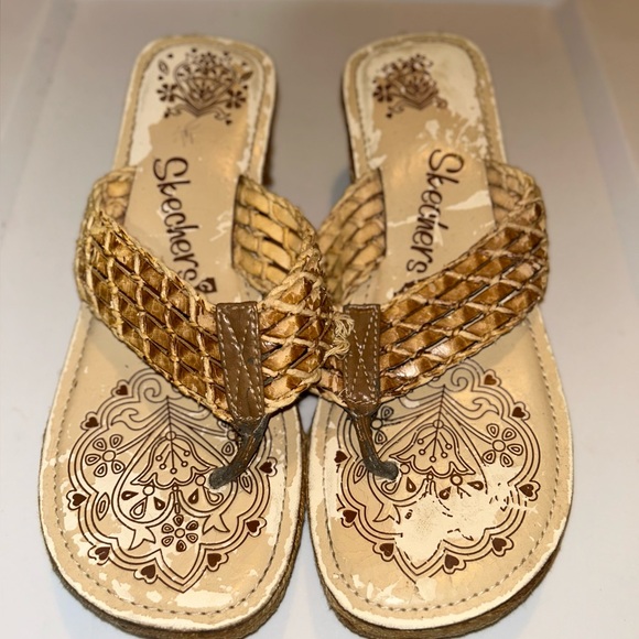 Skechers Cali Woven Espadrille Wedge Sandals Size 8 l Women’s Boho Summer Shoes - Picture 13 of 13